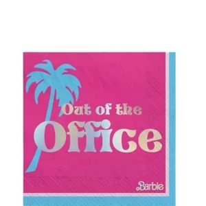 Barbie pink holographic napkins pack of 16